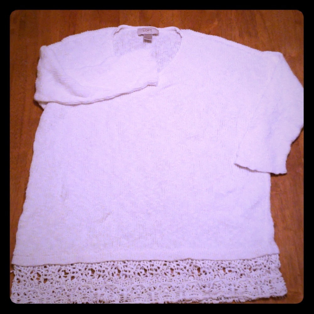 Loft sweater with knit trim